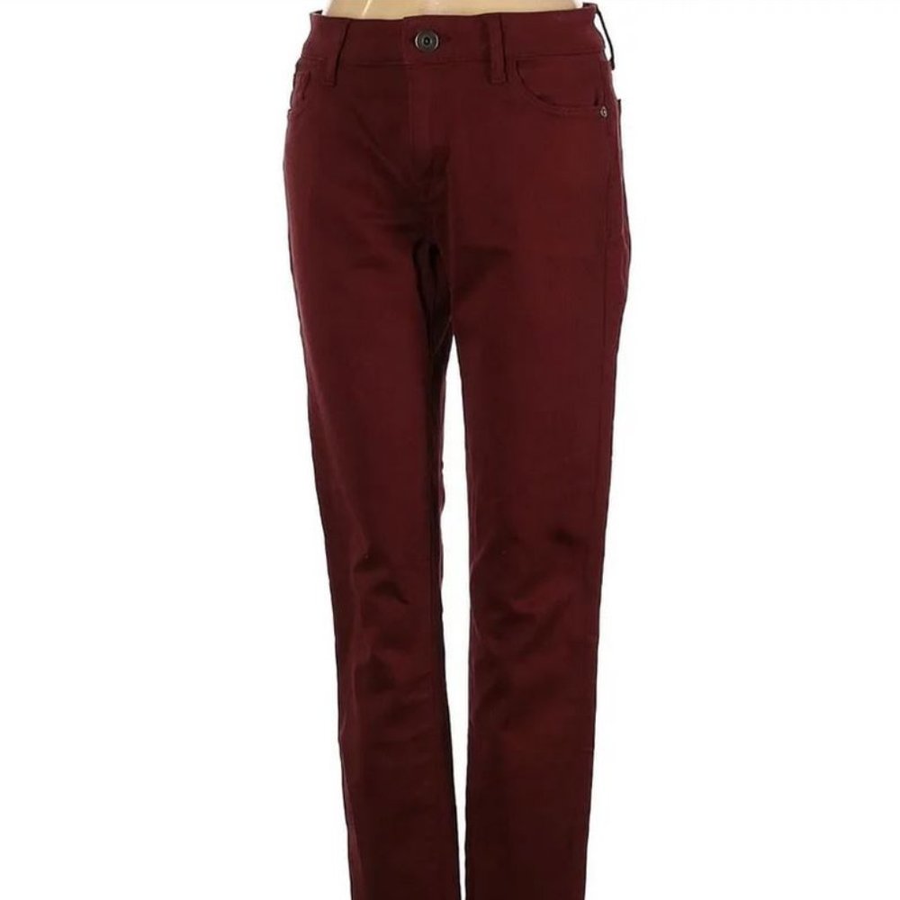 DL1961 Sz 26 margaux instasculpt ankle skinny drought burgundy jeans